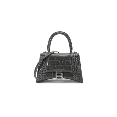 BALENCIAGA WOMEN'S HOURGLASS HANDBAG SMALL IN INK GRAY 5935461LR6Y1309 (22.9*15*9.9cm)